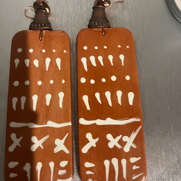 New: Handcrafted genuine leather earring bundle